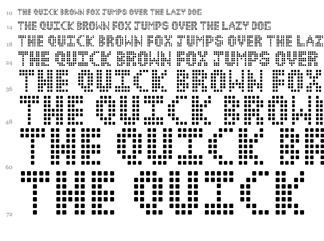 Corrupt Pixel font waterfall